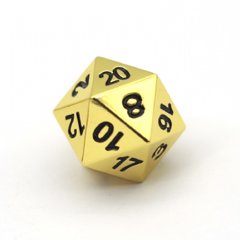 Gold Metal D20 Dice