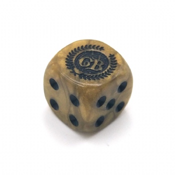 BROWN MARBLE PLASTIC D6 DICE