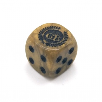 BROWN MARBLE PLASTIC D6 DICE