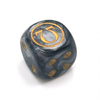 BLACK MARBLE PLASTIC D6 DICE