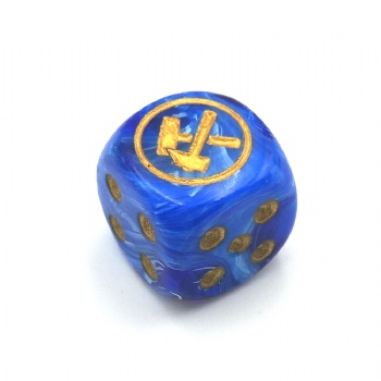 BLUE MARBLE PLASTIC D6 DICE