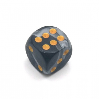 BLACK&WHITE MARBLE PLASTIC D6 DICE