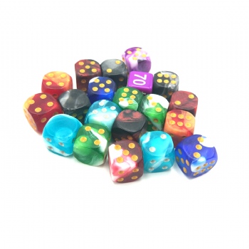 BULK MARBLE PLASTIC D6 DICE