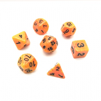 SPECKLED ORANGE DICE SET