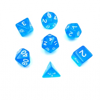 BLUE TRANSLUCENT DICE SET