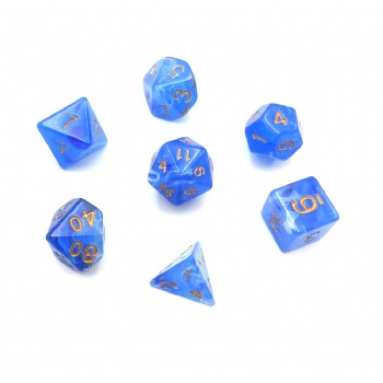 BLUE TRANSLUCENT DICE SET