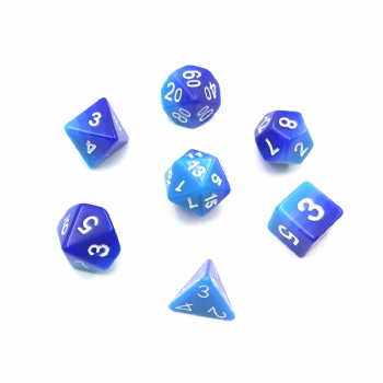 Graduated Blue GEM DICE SET