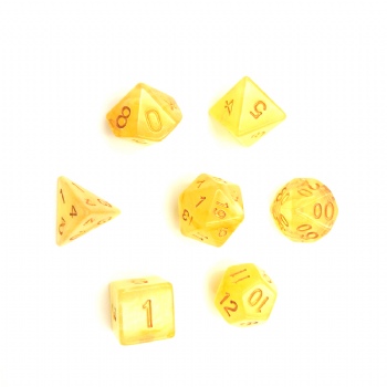 AMBER TRANSLUCENT DICE SET