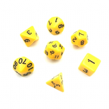 YELLOW OPAQUE DICE SET