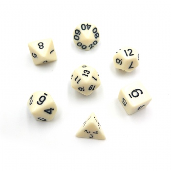 IVORY PLASTIC  DICE SET