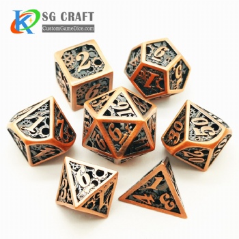 Hollow out machine style dice dnd game metal custom dice