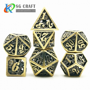 Hollow out machine style dice dnd game metal dice 