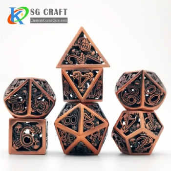 Hollow out skull style dnd game metal dice