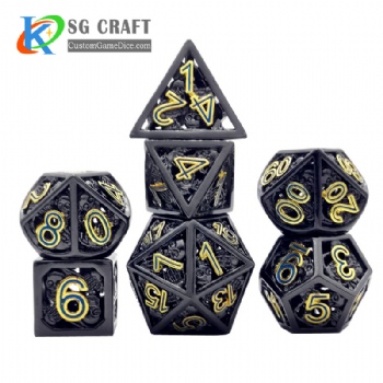  Hollow out skull style dice dnd game metal dice 