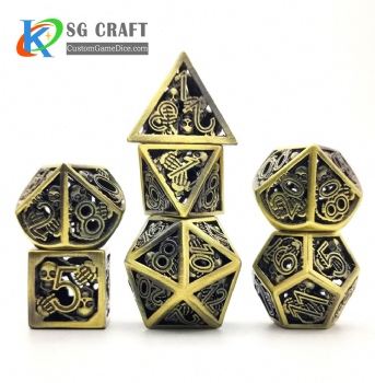  Hollow out skull style dice dnd game metal dice