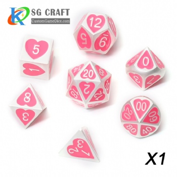 Heart Metal Dice dnd game metal custom dice 