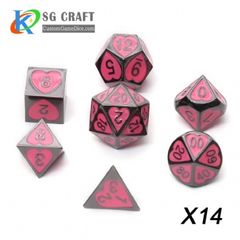 Heart Metal Dice dnd game metal custom dice