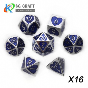 Heart Metal Dice dnd game metal custom dice