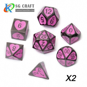 Heart Metal Dice dnd game metal custom dice