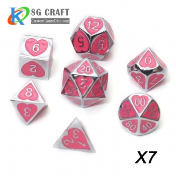 Heart Metal Dice dnd game metal custom dice