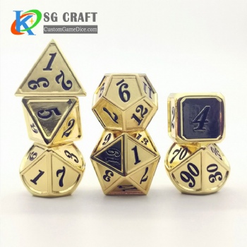 Custom Polyhedral Metal Gaming Dice 