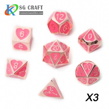 Heart Metal Dice dnd game metal custom dice