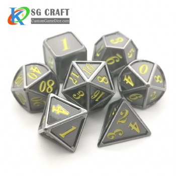 Custom Polyhedral Metal Gaming Dice Set