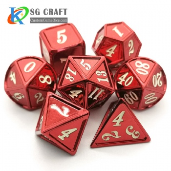 Custom Polyhedral Metal Gaming Dice Set