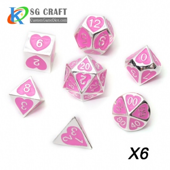 Heart Metal Dice dnd game metal custom dice