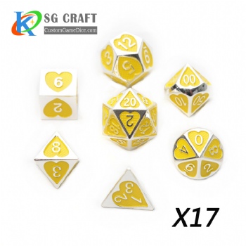 Heart Metal Dice dnd game metal custom dice