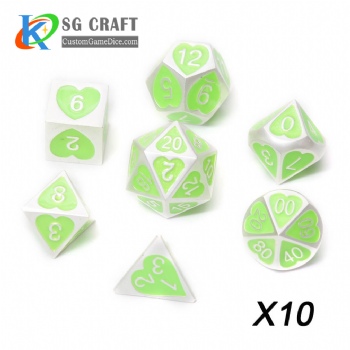 Heart Metal Dice dnd game metal custom dice