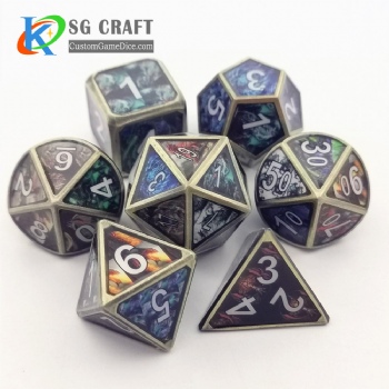 Dragon metal dice dnd game metal custom dice