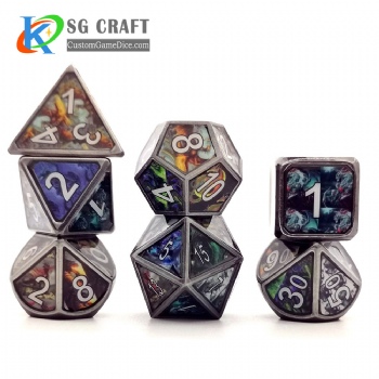 Dragon metal dice dnd game metal custom dice