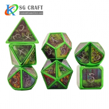 Forest metal dice dnd game metal custom dice