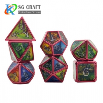 Forest metal dice dnd game metal custom dice