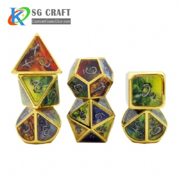 Forest metal dice dnd game metal custom dice