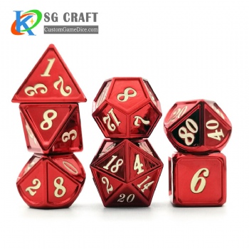 Custom Polyhedral Metal Gaming Dice Set