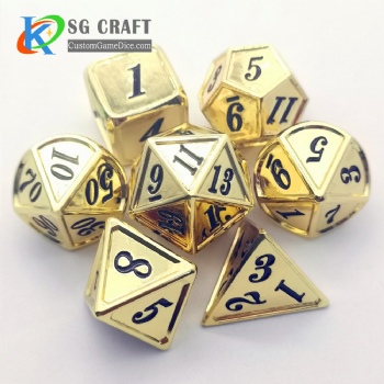 Custom Polyhedral Metal Gaming  Dnd Dice Set