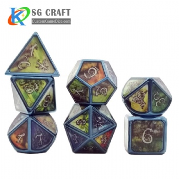 Dice Polyhedral Custom Medal Dice Set