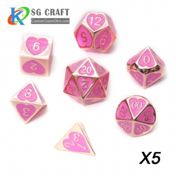 SGMXD-Heart Metal Dice (23) dice set