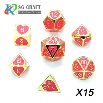 SGMXD-Heart Metal Dice (25) dice set