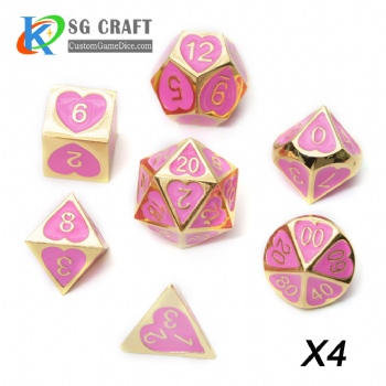 SGMXD-Heart Metal Dice (26) dice set