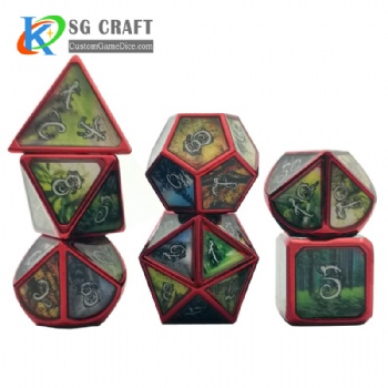 Custom Polyhedral Metal Gaming Dice Set