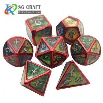 Dice Dnd Game Custom Polyhedral Metal Gaming Dice Set