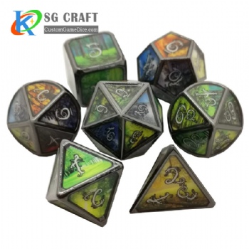 Dice Dnd Game Custom Polyhedral Metal Gaming Dice Set