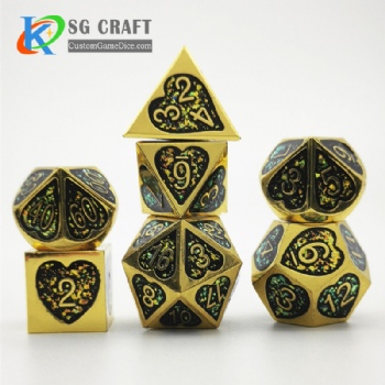 SGMXD-Heart Metal Dice (27) dice set