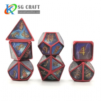 Flashing lightning metal dice dnd game metal custom dice