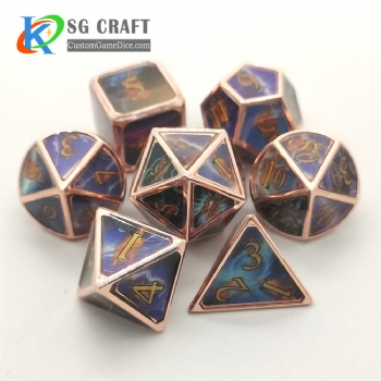 Flashing lightning metal dice dnd game metal custom dice
