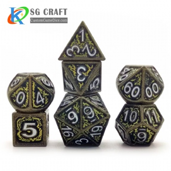 Texture metal dice dnd game metal custom dice