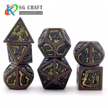 Texture metal dice dnd game metal custom dice